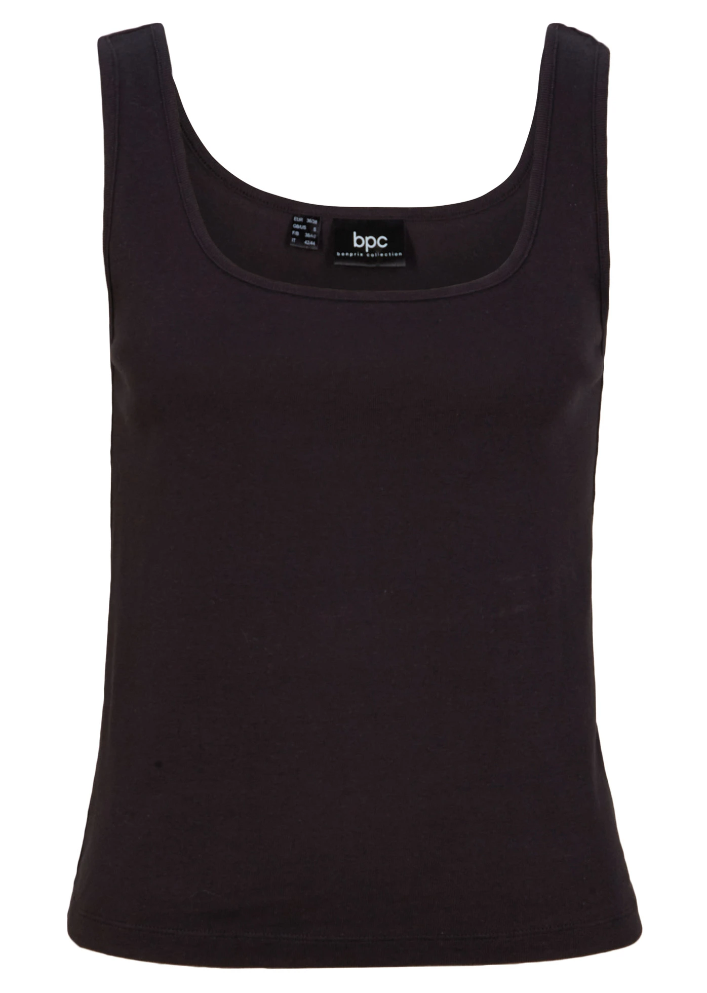 Top w prążek z czystej bawełny • czarny • sklep bonprix