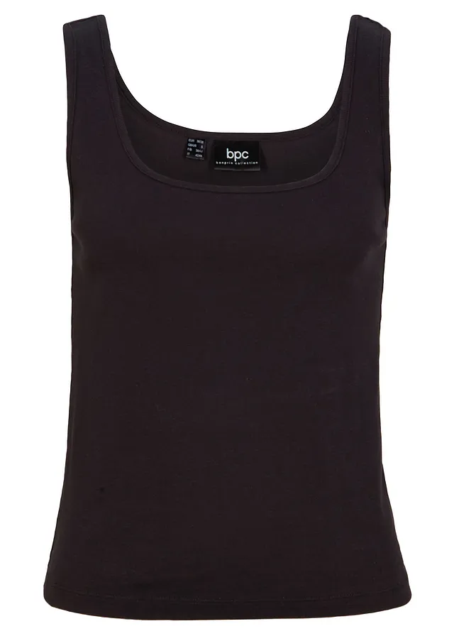 Žebrový top z čisté bavlny • černá • bonprix obchod