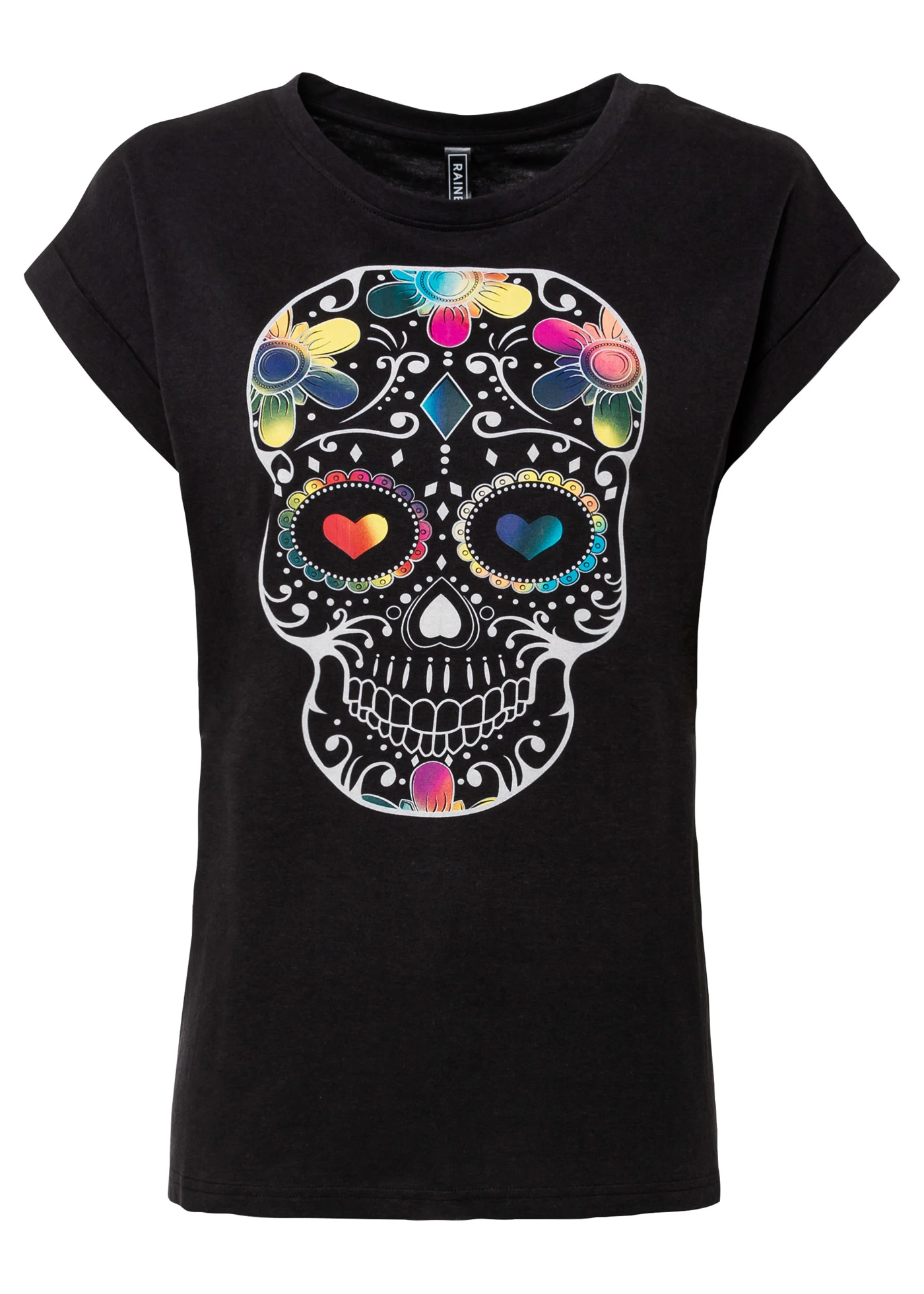 T-shirt doux en viscose mélangée • noir imprimé • Boutique bonprix
