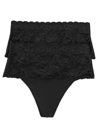 Stahovací kalhotky tanga, střední tvarující efekt (2 ks v balení) • černá • bonprix obchod