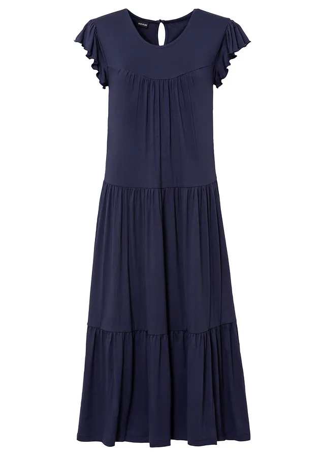 Rochie midi din material cu viscoză