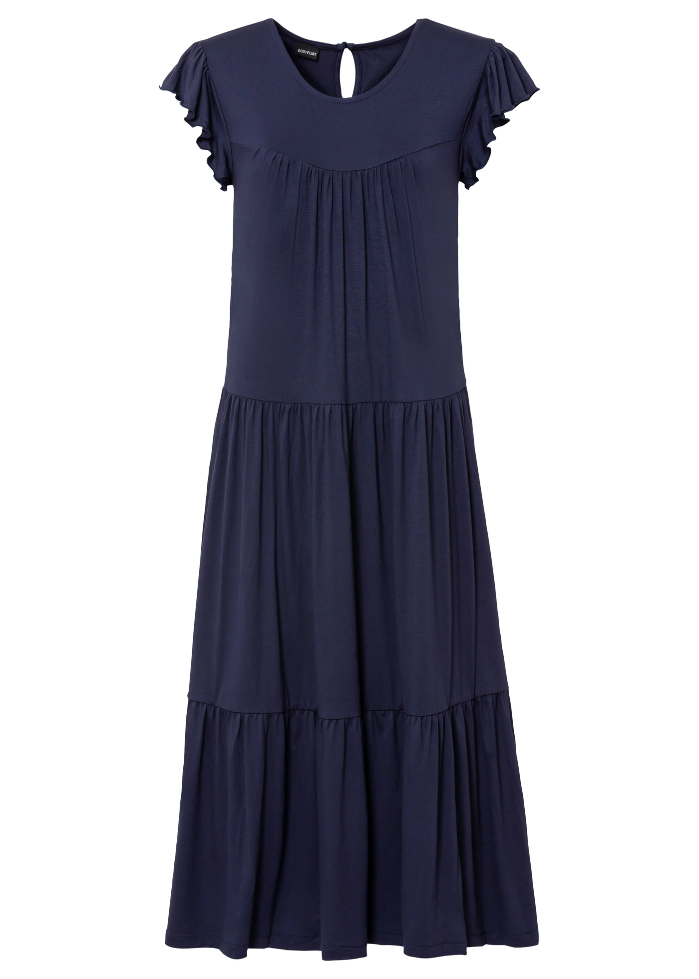 Midi jurk in een viscosemix • donkerblauw plus size • bonprix online shop