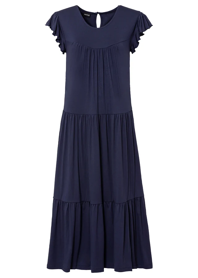 Robe midi en viscose extensible