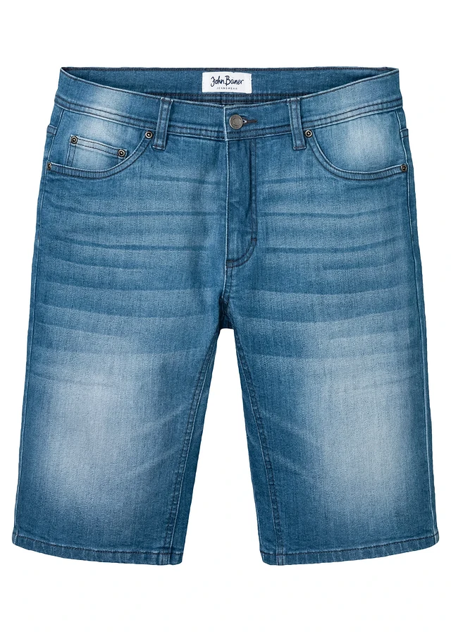 Bermuda en jean extensible avec entrejambe renforcé, regular