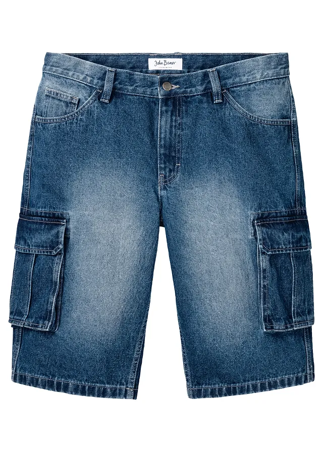 Bermude de blugi tip cargo, Relaxed Fit