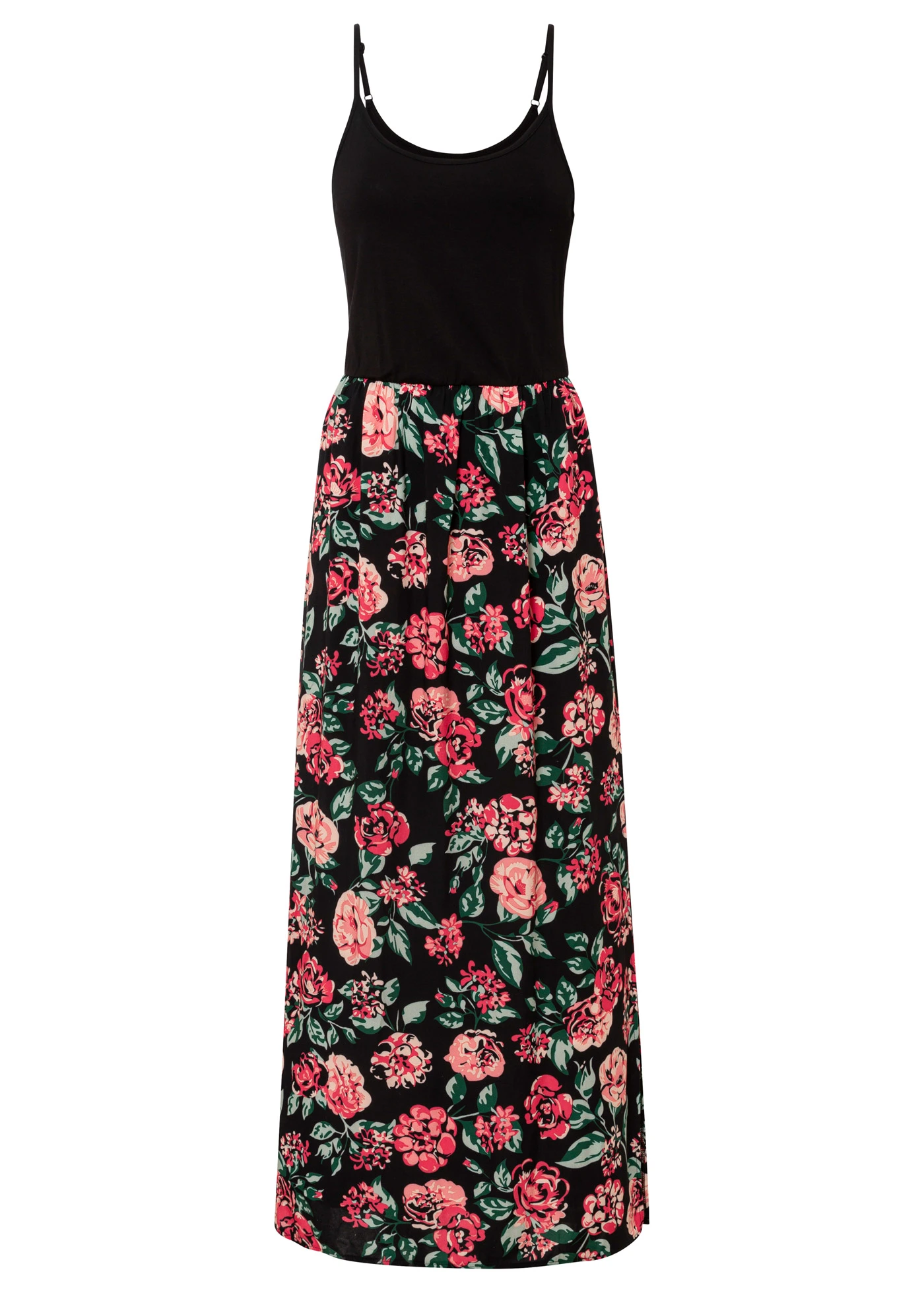 Robe longue en viscose • noir floral • Boutique bonprix