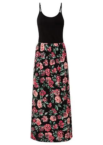 Robe longue en viscose • noir floral • Boutique bonprix