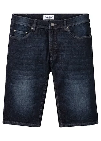 Bermudy jeansowe ze stretchem i wzmocnionym krokiem, regular fit