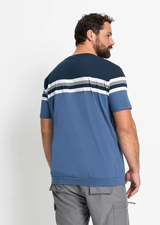 T-shirt z czystej bawełny, kolor: jasny indygo w paski