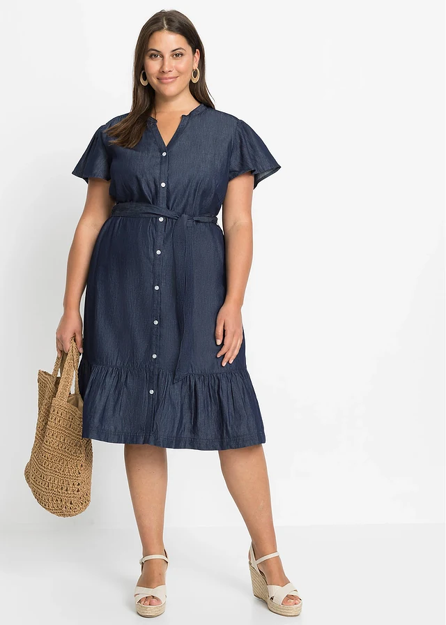 Robe en jean 100% coton, Couleur: bleu denim used