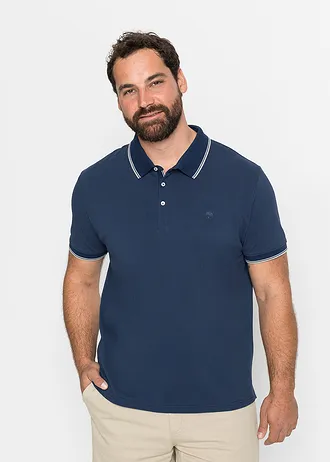 Poloshirt (set van 3), Kleur: crèmewit+diepblauw+zeegras