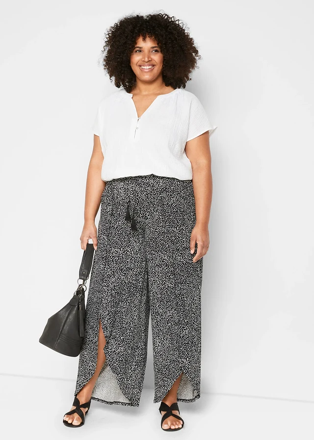 Blousetop van katoen, Kleur: wit