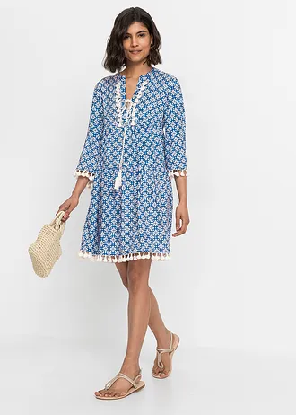 Tuniekjurk van zachte viscose • blauw-wolwit gedessineerd • bonprix online shop