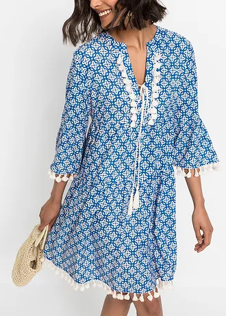 Tuniekjurk van zachte viscose • blauw-wolwit gedessineerd • bonprix online shop