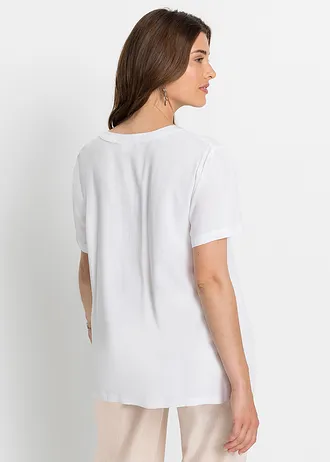 Lange tuniek van duurzame viscose • wit • bonprix online shop