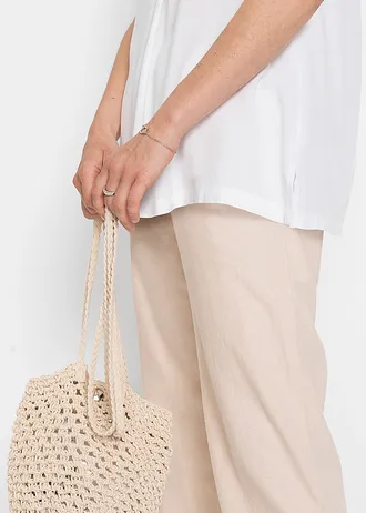 Lange tuniek van pure viscose • wit • bonprix online shop