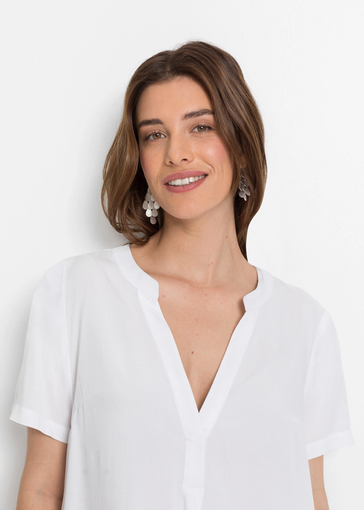 Tunică lungă din viscoză 100% • alb • magazin bonprix