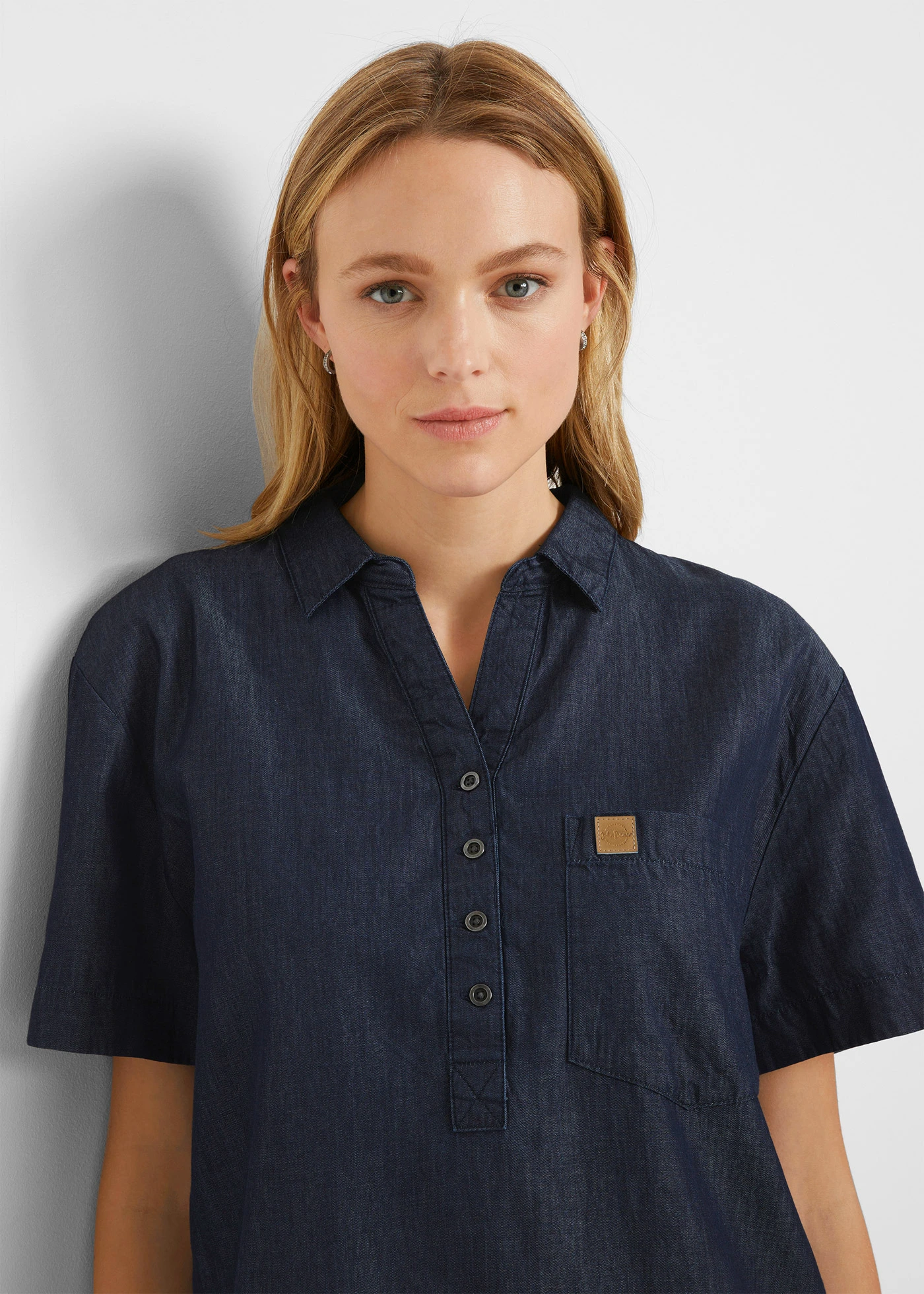 Sukienka jeansowa, krótki rękaw • niebieski denim "used" • sklep bonprix