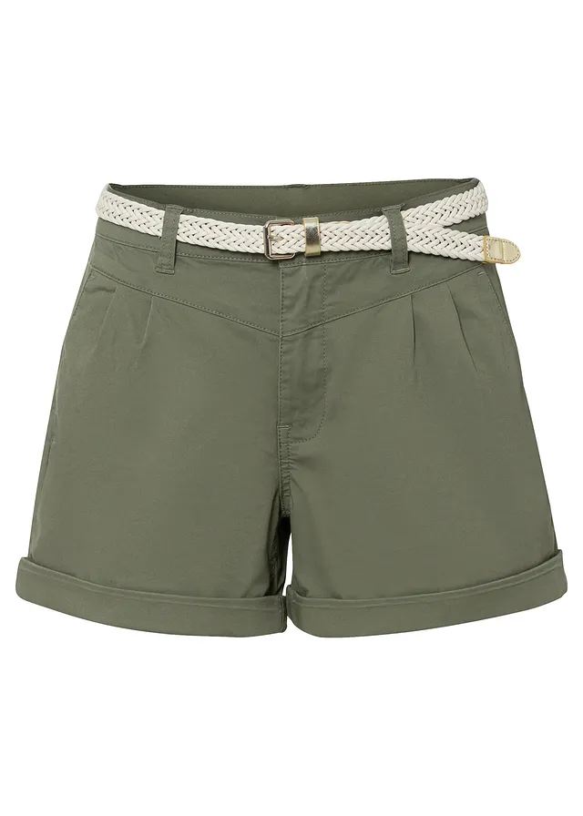 Short en coton extensible • olive • Boutique bonprix