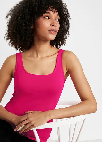 Lot de 2 tops • rose hibiscus-noir • Boutique bonprix