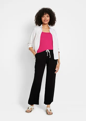 Top (set van 2) • hibiscuspink+zwart • bonprix online shop