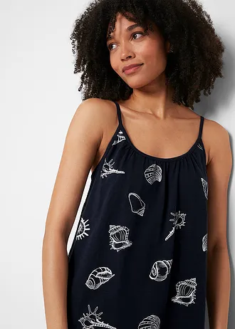 Rochie din jerse din bumbac organic • bleumarin imprimat • magazin bonprix
