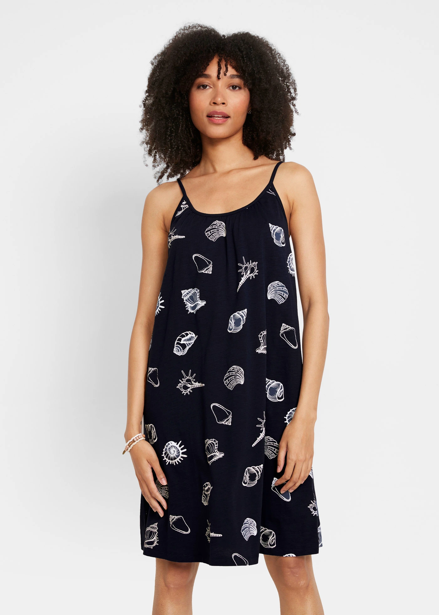Rochie din jerse din bumbac organic • bleumarin imprimat • magazin bonprix