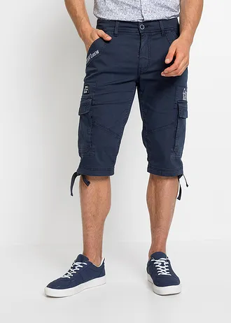 Bermude lungi cu buzunare cargo, Regular Fit • bleumarin cu imprimeu • magazin bonprix
