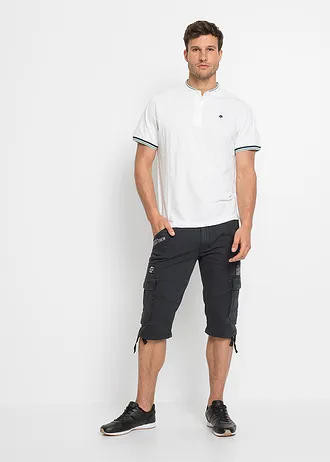 Lange bermuda met cargozakken, regular fit, Kleur: antraciet