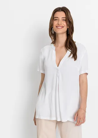 Lange tuniek van duurzame viscose • wit • bonprix online shop