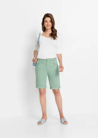 Stretch bermuda, Kleur: pastelgroen