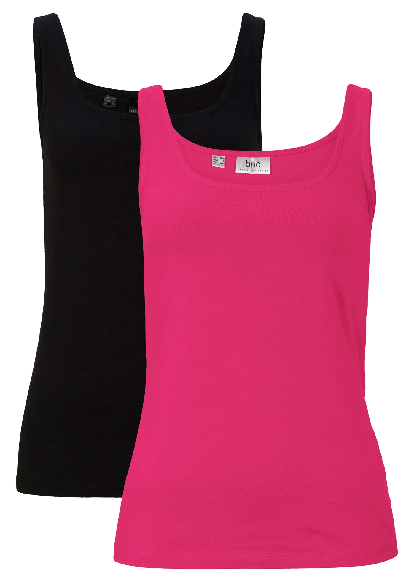 Top (set van 2) • hibiscuspink+zwart • bonprix online shop