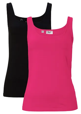 Top (set van 2) • hibiscuspink+zwart • bonprix online shop