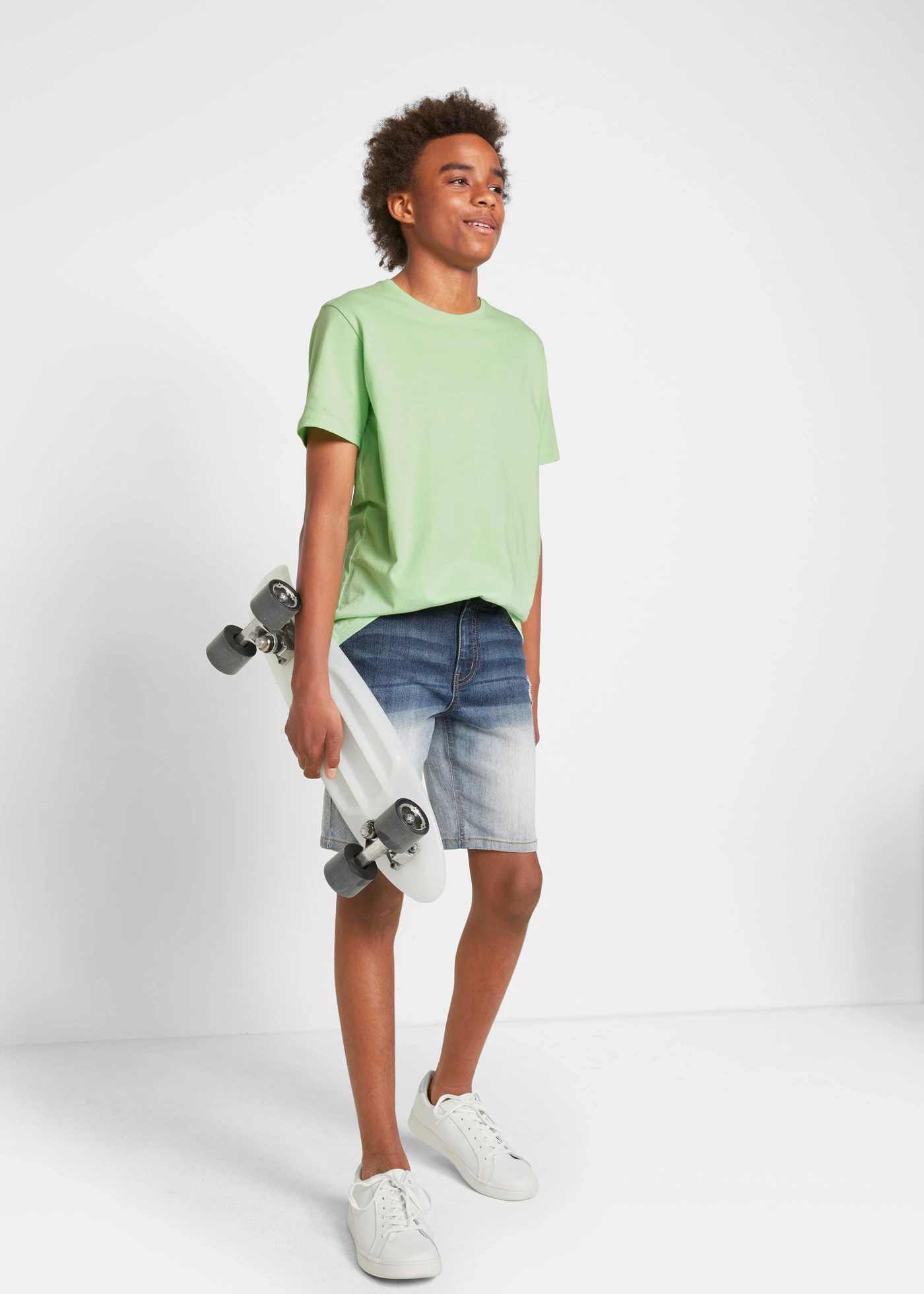 Tričko (3 ks) z čisté bavlny • sytá aqua + jemně mátová + bílá • bonprix obchod