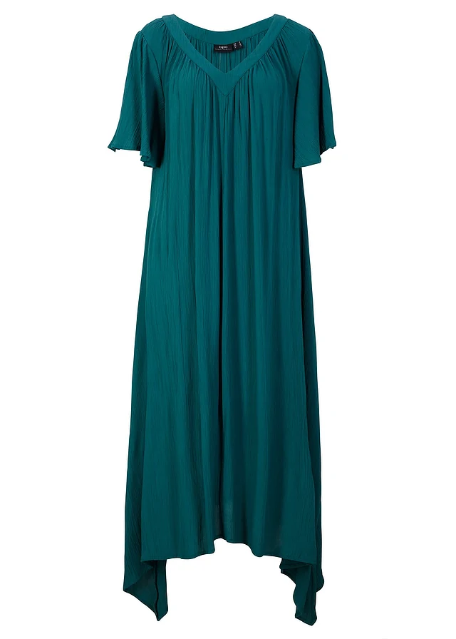 Robe caftan en crêpe, Couleur: pétrole