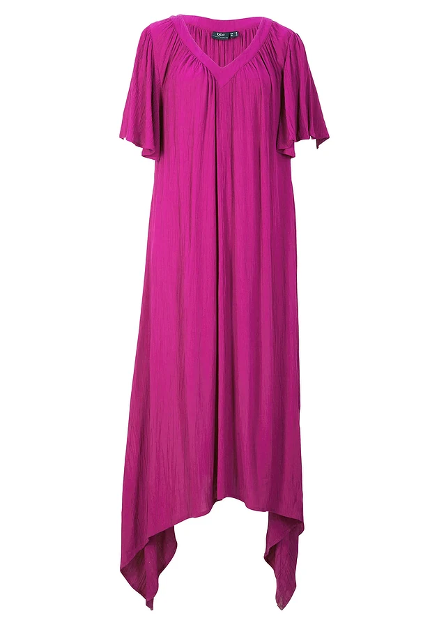 Lange kaftan jurk van crêpe, Kleur: violetorchidee