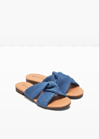 Mules avec nœud, Couleur: bleu denim
