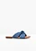Slippers met een knoopdetail, Kleur: blauw denim