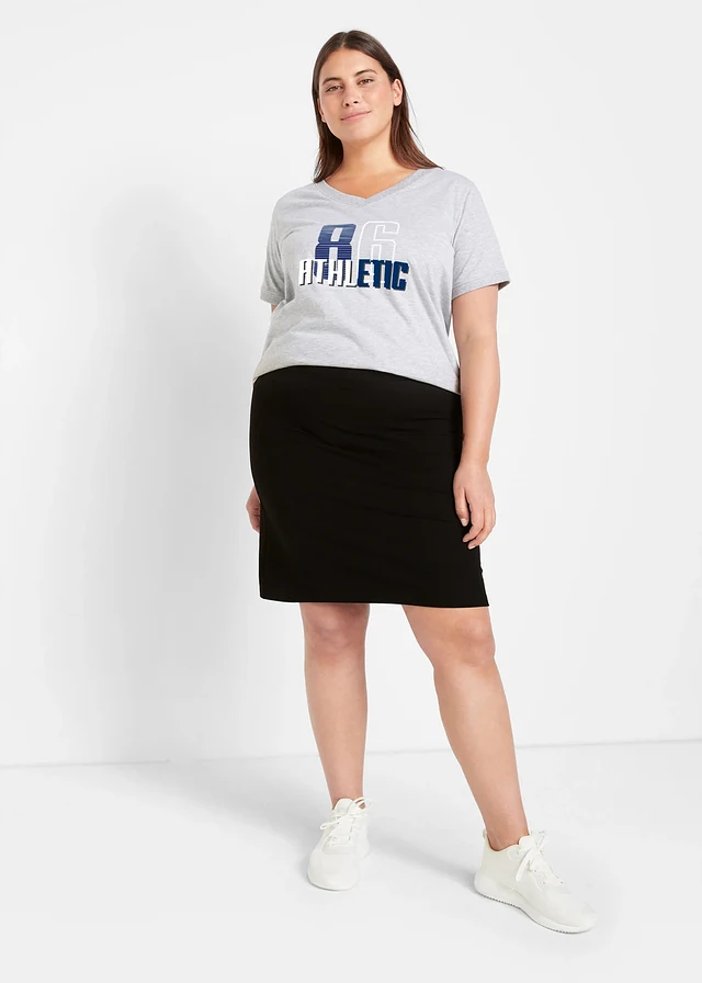 Jersey rok met korte legging, Kleur: zwart
