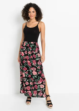 Robe longue en viscose • noir floral • Boutique bonprix
