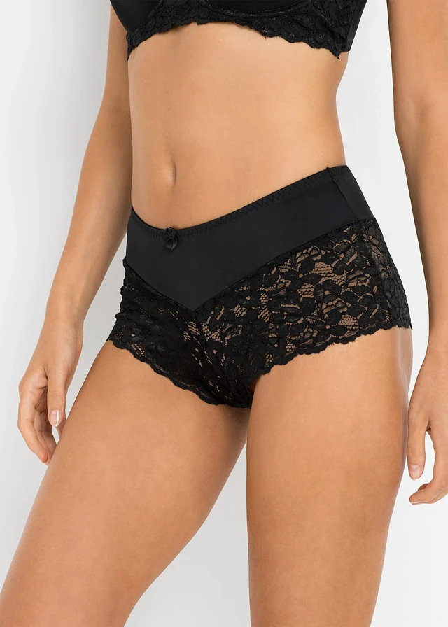 Maxi hipster met kant, Kleur: zwart