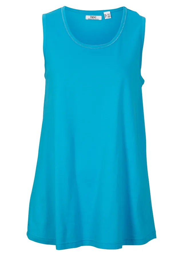 Dlouhý udržitelný top s kulatým výstřihem • středně tyrkysová • bonprix obchod