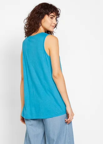 Dlouhý udržitelný top s kulatým výstřihem • středně tyrkysová • bonprix obchod