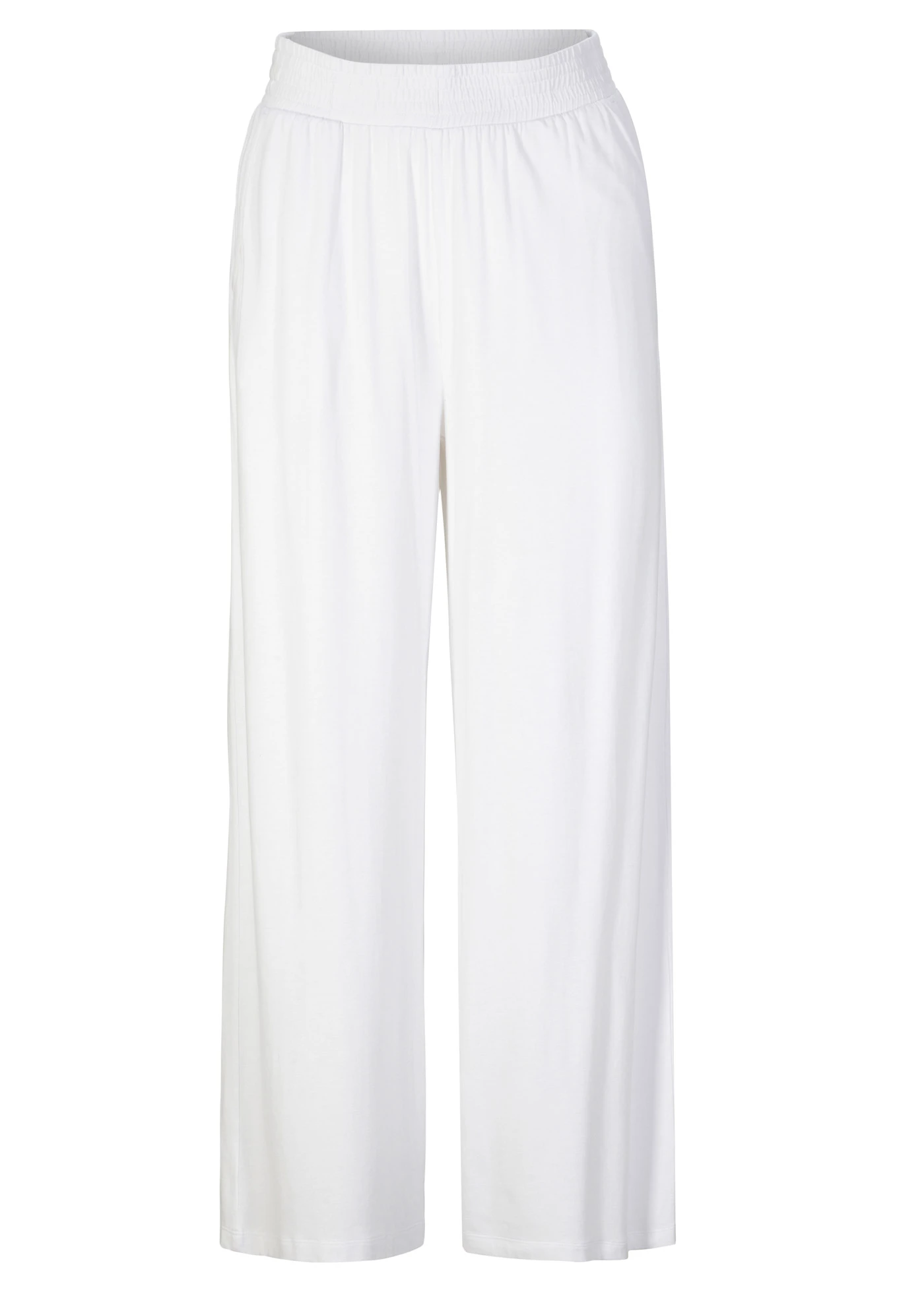Pantalon fluide en jersey viscose, longueur 7/8 • blanc • Boutique bonprix