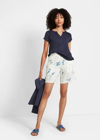 Katoenen shirt, korte mouw, Kleur: donkerblauw