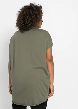 Longshirt van puur katoen, Kleur: olijfgroen