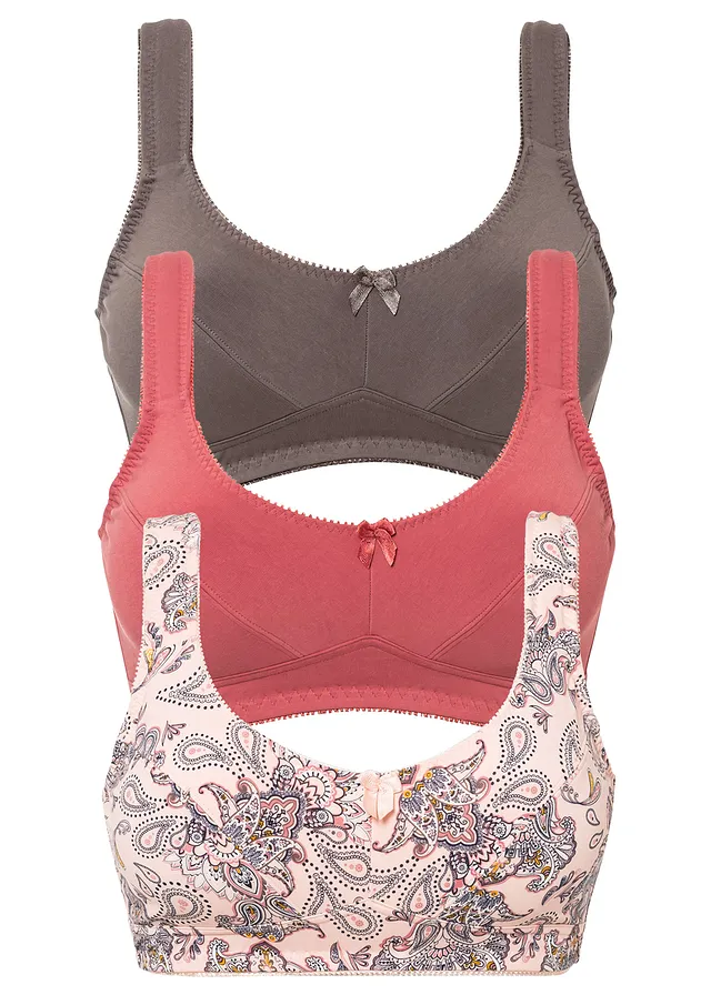 Sutien fără arcuri, cu bumbac bio (3buc.)