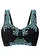 Odľahčujúca podprsenka bez kostíc, vystužené ramienka, farba: čierna/matná kobaltovo tyrkysová