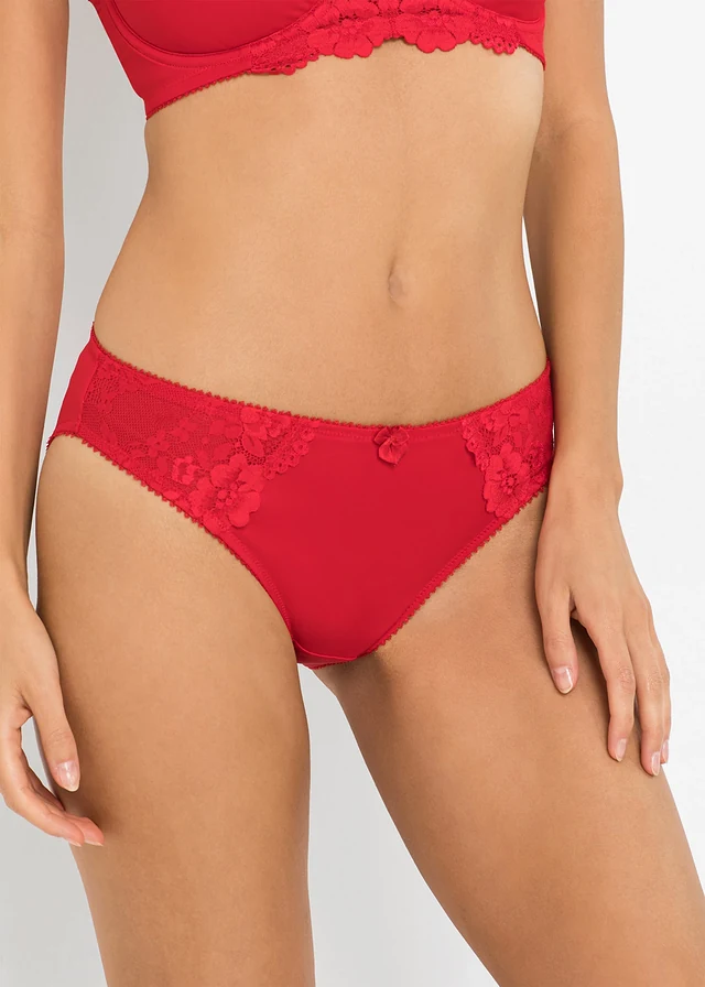 Lot de 2 slips avec dentelle • fraise + gris chiné • product-page.page-title-suffix