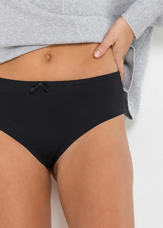 Chilot string-panty  cu bumbac confortabil (4buc./pachet) • negru • magazin bonprix